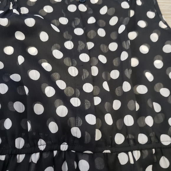 American Rag Polka Dot Collared Dress Black - Picture 11 of 12